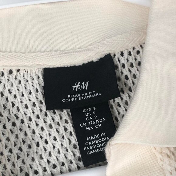 White Cream H&M polo shirt knitted - Picture 3 of 5